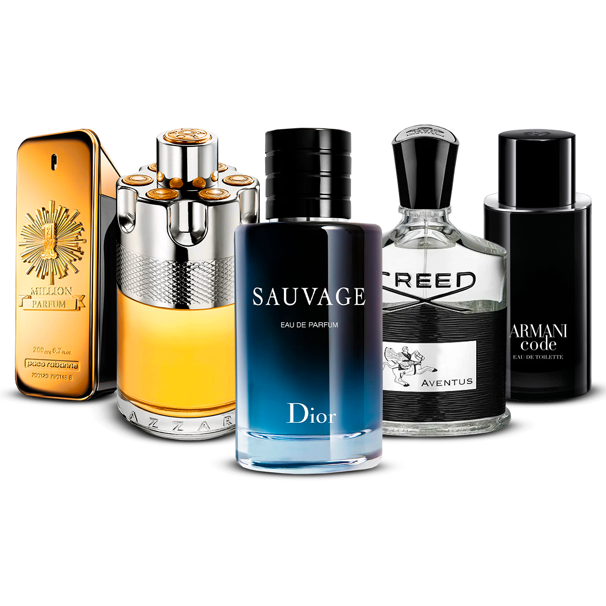Set od 5 parfema  – 1 Million, Azzaro Wanted, Sauvage, Creed Aventus i Armani Code  [100 ml svaki]