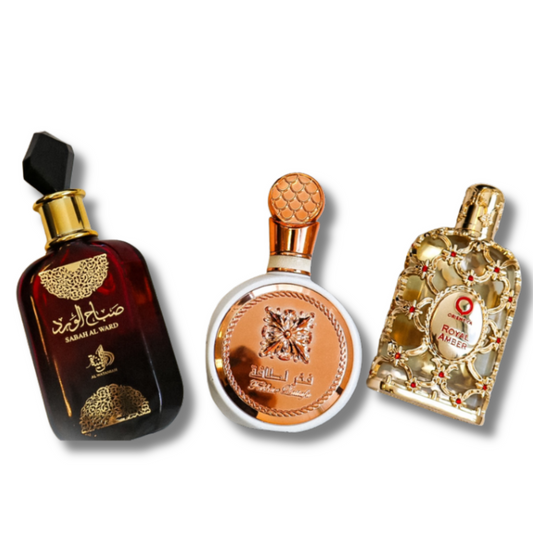 Set od 3 parfema | Sabah Al Ward 100 ml, Fakhar 100 ml, Royal Amber 100 ml