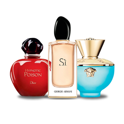 Set od 3 parfema | Dior HYPNOTIC POISON, Giorgio Armani SÌ, Versace DYLAN TURQUOISE 100 ml
