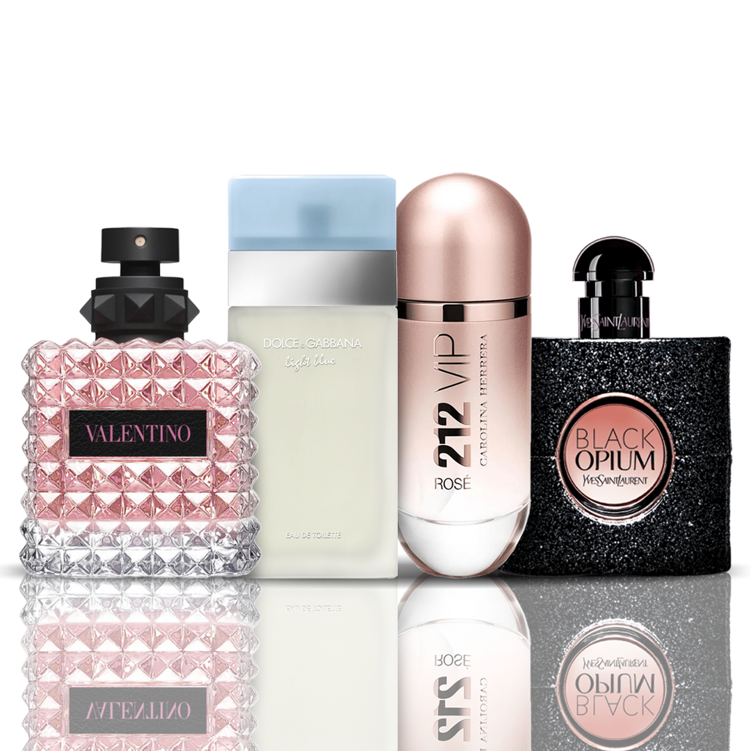 Set od 4 parfema | Valentino + Light Blue + 212 VIP Rose + Black Opium 100 ml