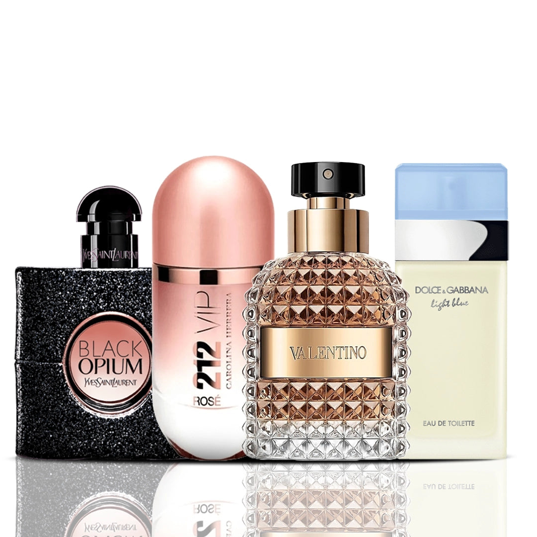 Set od 4 parfema | Black Opium + 212 VIP Rose + Valentino + Dolce & Gabbana Light Blue 100 ml